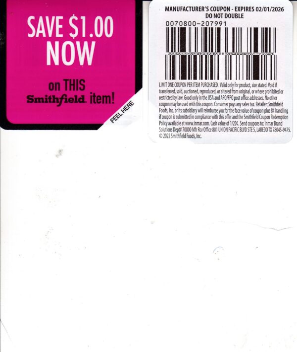 Smithfield Meat any (1) 2/1/26