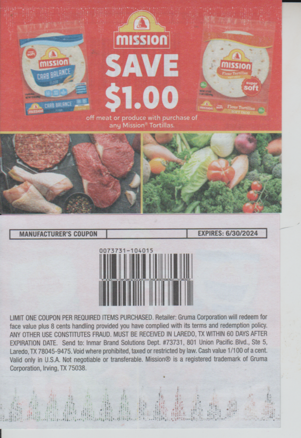 Mission Tortillas + Meat or Produce