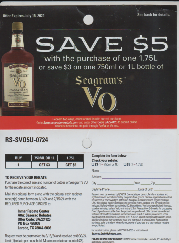 Seagrams VO pm Laredo TX