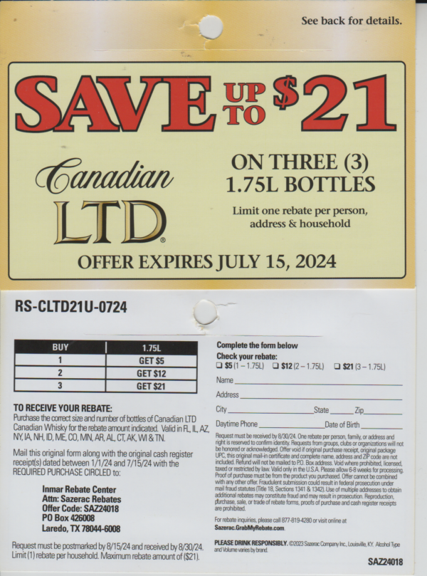 Canadian LTD see states pm 8/15 Laredo TX