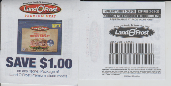 Land O Frost Deli Meat (1) 3/31/25