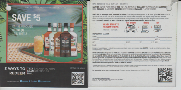 Bacardi rec by see states Laredo TX