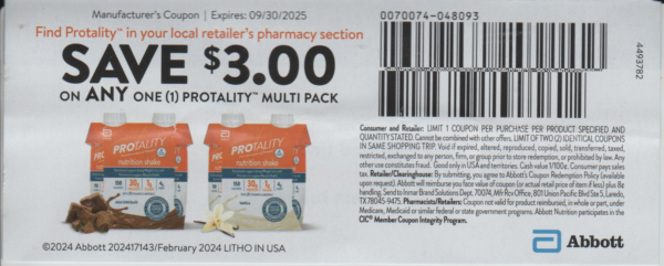 Protality Multi Pack (1) 9/30/25