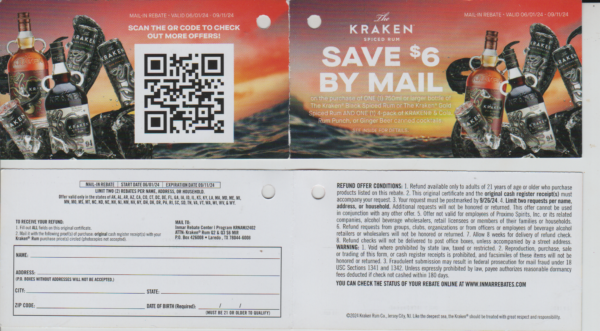 Kraken see states CA + 9/26 2 per HH Laredo TX