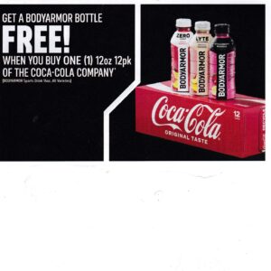 Coke 12 pk (1) Free BodyArmor 7/31/25 $3.49 value