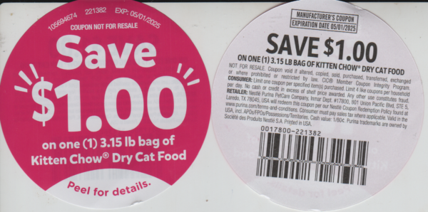 Kitten Chow Dry Cat Food (1) 5/1/2025