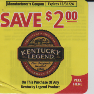 Ketucky Legend Ham or Turkey (1) 12/31