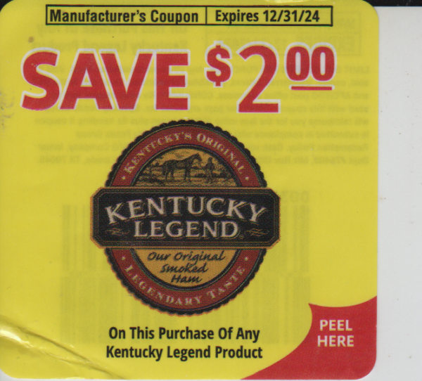 Ketucky Legend Ham or Turkey (1) 12/31