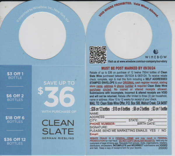 Clean Slate pm  3 per HH Walnut Creek CA