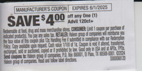 Advil 120 ct (1) 6/1/25