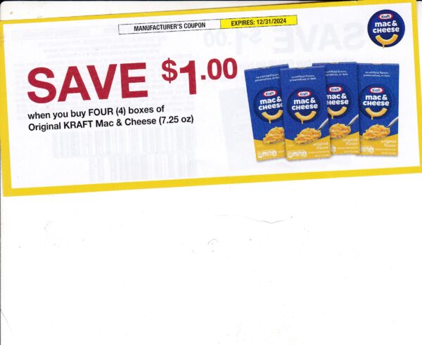 Kraft Mac & Cheese 7.25 oz (4)