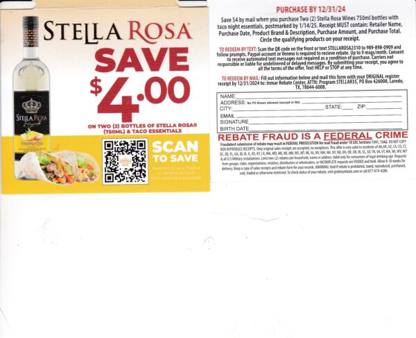 Scan - Stella Rosa pm  2 per HH Laredo TX - Paypal Venmo
