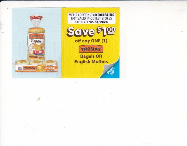 Thomas English Muffins or Bagels any (1)