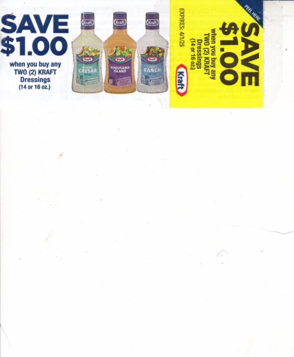 Kraft Salad Dressings (2) 4/1/25