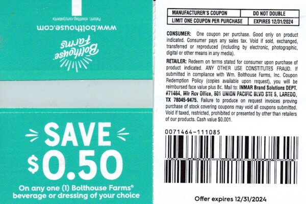 Bolthouse Farms Drink or Dressing (1)
