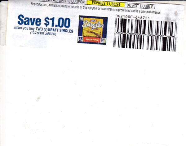 Kraft Cheese Singles any (2)
