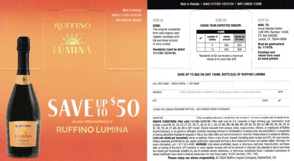 Ruffino see states CA + more pm  Laredo TX $50