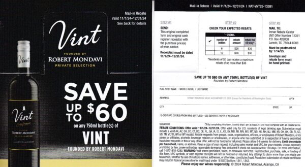 Vint see states CA + pm  Laredo TX $60