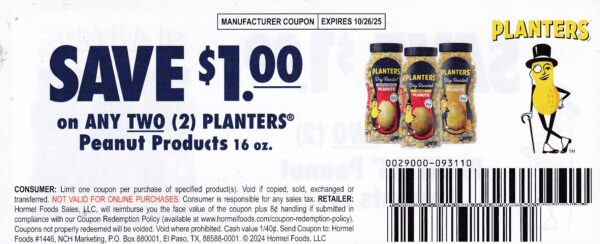 Planter’s Peanuts (2) 10/26/25