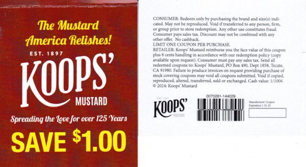 Koops Mustard (1) 12/31/25