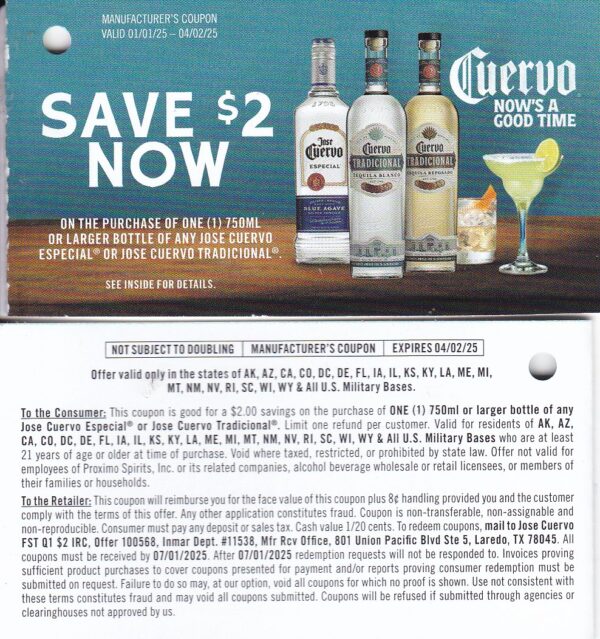 Jose Cuervo (1) 4/2/25 see states