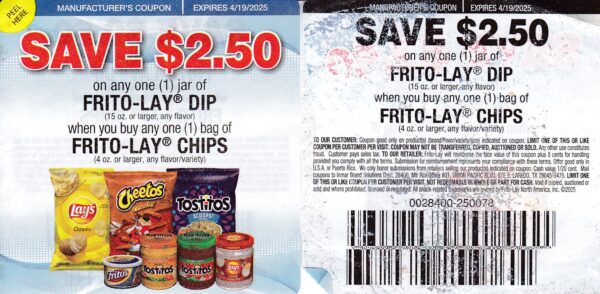 Frito-Lay Chips (1) Dip (1) 4/19/25