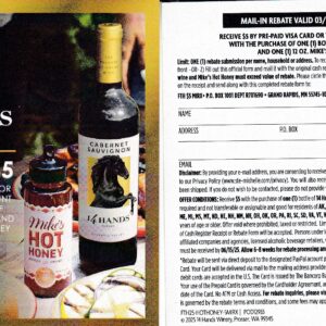 14 Hands + Mike's Honey see states CA + rec by 6/15/25 GR MN get Paypal or Gift Card Visa