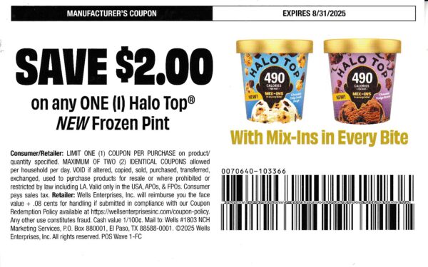 Halo Top with Mix-Ins in Every Bite (1) 8/31/25