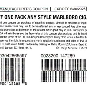 Marlboro Pack any (1) 6/30/25