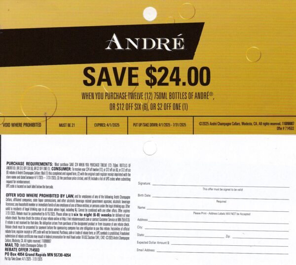 New Andre Champagnes (12) 8/15/25 GR MN write upcs