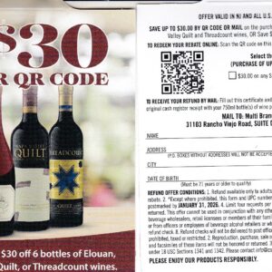 Elouran, Napa Quilt pm 1/31/26 4 per HH SJC $30 USA