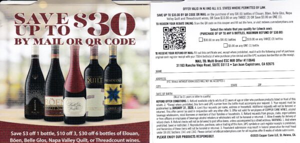 Elouran, Napa Quilt pm 1/31/26 4 per HH SJC $30 USA
