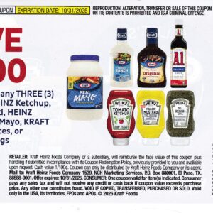 Kraft Condiments - any (3) 10/31/25