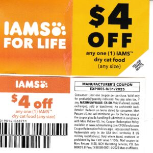 Iams Cat Food (1) 8/31/25