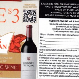 Text/Scan – New Rodney Strong + King Hawaii Rolls 6/15/25 QR code $3 do Online