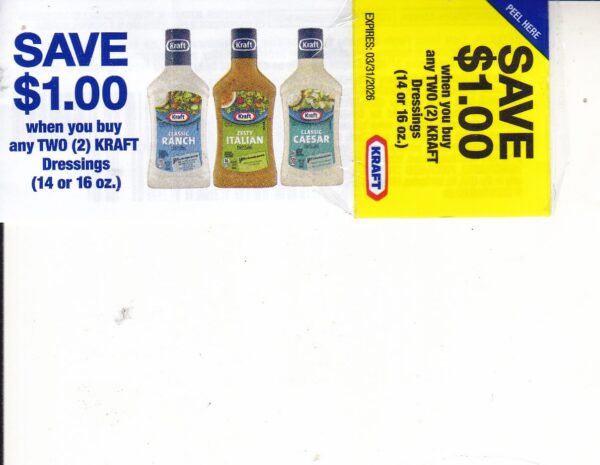Kraft Salad Dressings (2) 3/31/26