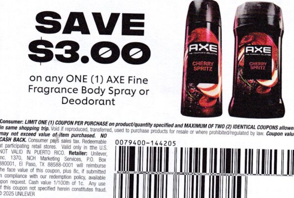 Axe Deod. or Body Spray (1) 7/30/25