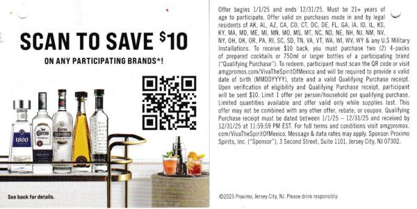 NewText/Scan 1800 Jose Cuervo Vodka see states 12/31/25 PayPal or Venmo $12