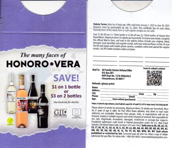 New Honoro Vera see states 3 per Cinn NJ $9