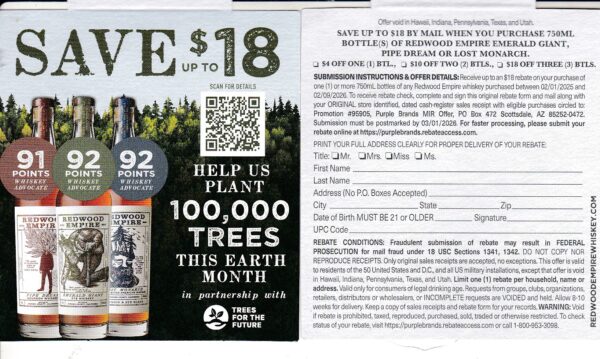 New Redwood Empire Whiskey, Monarch pm 3/1/26 Scottsdale AZ