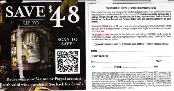 Michael David Sixth Sense CA + more rec by 7/5/25 $48
