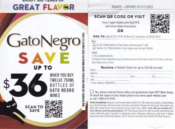 New Gato Negro pm 8/31/25 Scottsdale AZ $36