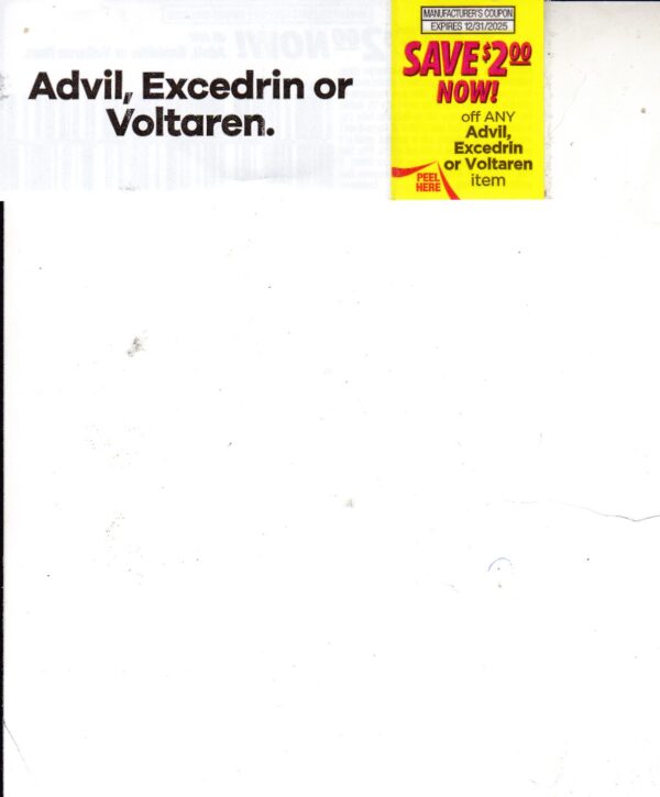 Advil Excedrin Voltaren any (1) 12/31/25