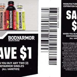 BodyArmor Singles (2) 12/31/25