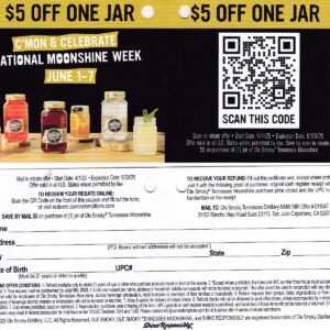 Text/Scan Ole Smoky Moonshine pm 7/15/25 SJC