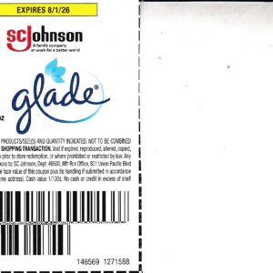 Glade any (1) 8/1/26