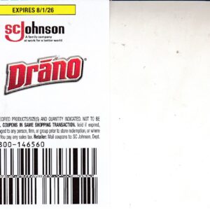 Drano any (1) 8/1/26