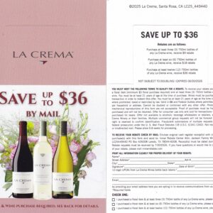 CA only – La Crema rec by 7/30/26 Laredo TX