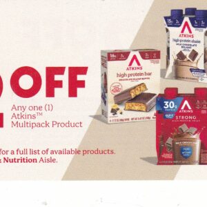 Atkins Bars or Drinks any (1) 8/31/26