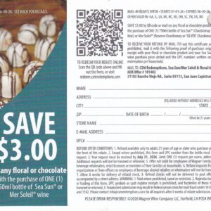 Sea Sun or Mer Soleil + Chocolate or Flowers rec by 7/31/26 SJC $3